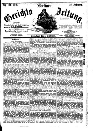 Berliner Gerichts-Zeitung vom 05.09.1885