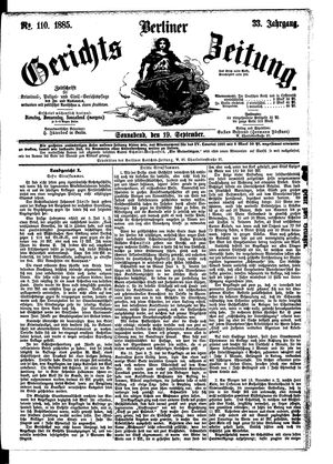 Berliner Gerichts-Zeitung vom 19.09.1885