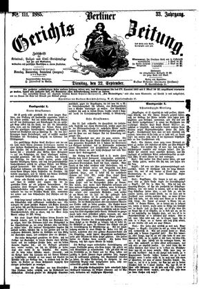 Berliner Gerichts-Zeitung vom 22.09.1885