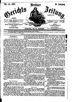 Berliner Gerichts-Zeitung vom 24.09.1885