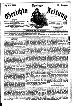 Berliner Gerichts-Zeitung vom 26.09.1885