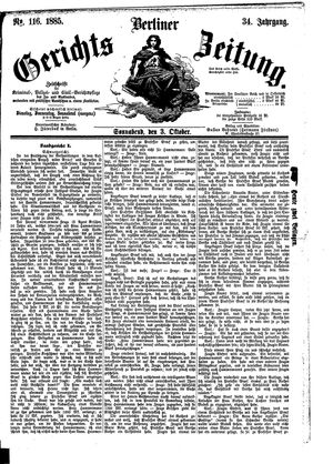 Berliner Gerichts-Zeitung on Oct 3, 1885