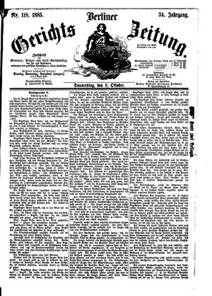 Berliner Gerichts-Zeitung vom 08.10.1885