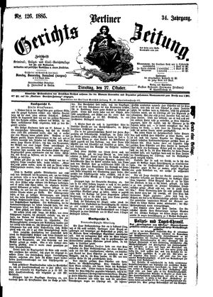 Berliner Gerichts-Zeitung vom 27.10.1885