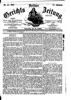 Berliner Gerichts-Zeitung vom 29.10.1885