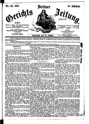 Berliner Gerichts-Zeitung vom 31.10.1885