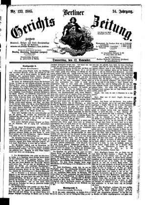 Berliner Gerichts-Zeitung vom 12.11.1885