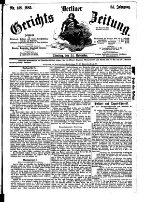 Berliner Gerichts-Zeitung vom 24.11.1885