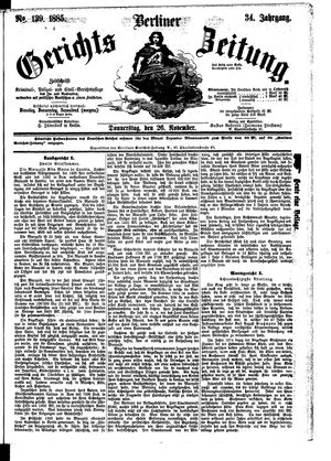 Berliner Gerichts-Zeitung on Nov 26, 1885
