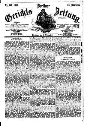 Berliner Gerichts-Zeitung vom 01.12.1885