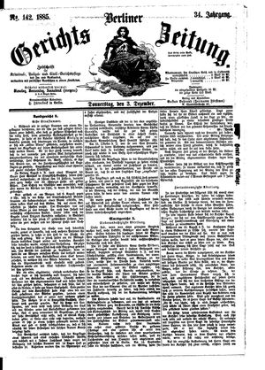 Berliner Gerichts-Zeitung vom 03.12.1885