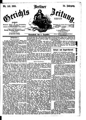 Berliner Gerichts-Zeitung vom 05.12.1885