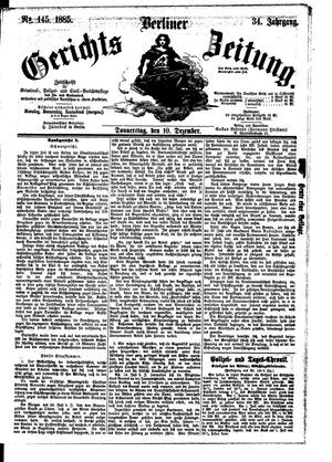 Berliner Gerichts-Zeitung vom 10.12.1885