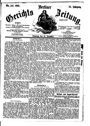 Berliner Gerichts-Zeitung vom 15.12.1885