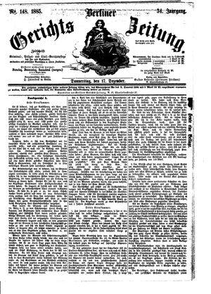 Berliner Gerichts-Zeitung vom 17.12.1885