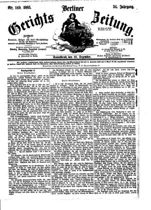 Berliner Gerichts-Zeitung vom 19.12.1885