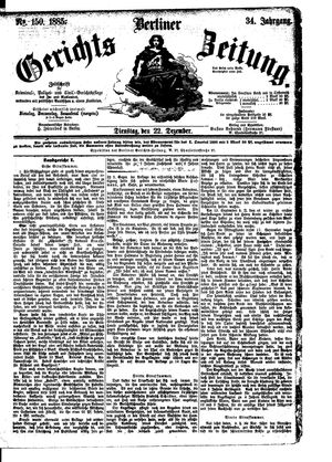 Berliner Gerichts-Zeitung vom 22.12.1885