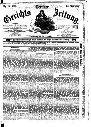 Berliner Gerichts-Zeitung vom 24.12.1885