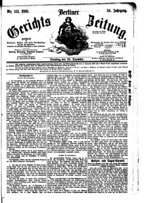 Berliner Gerichts-Zeitung vom 29.12.1885
