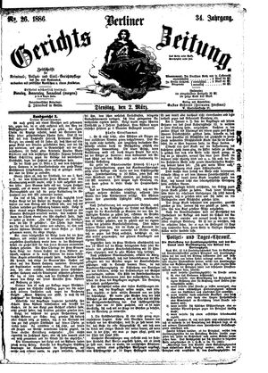 Berliner Gerichts-Zeitung vom 02.03.1886