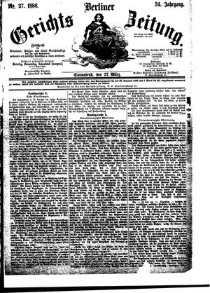 Berliner Gerichts-Zeitung vom 27.03.1886