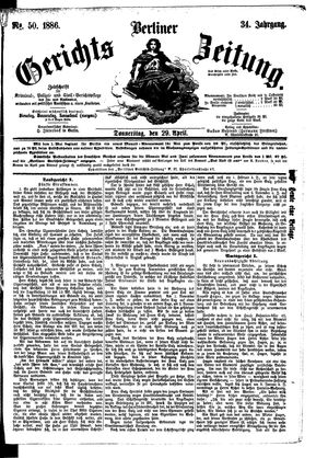 Berliner Gerichts-Zeitung vom 29.04.1886