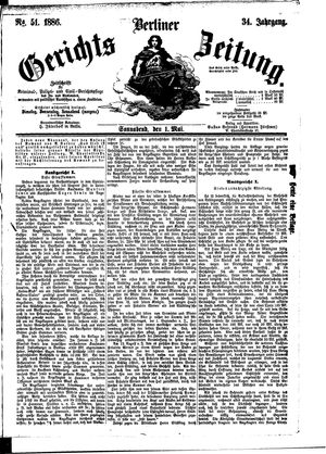 Berliner Gerichts-Zeitung on May 1, 1886