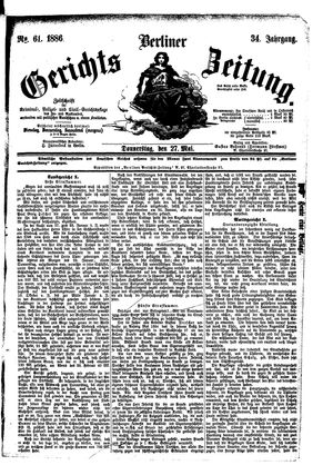 Berliner Gerichts-Zeitung vom 27.05.1886