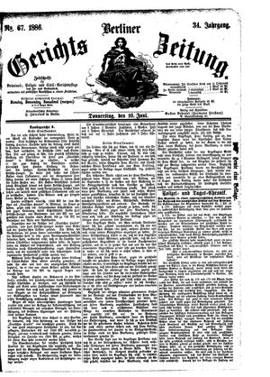 Berliner Gerichts-Zeitung vom 10.06.1886