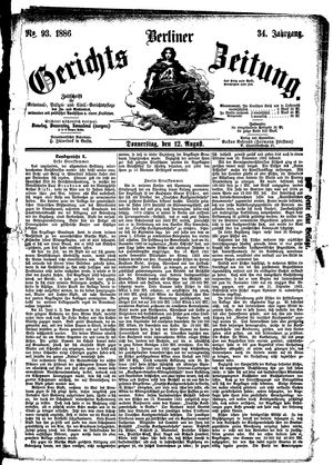 Berliner Gerichts-Zeitung vom 12.08.1886