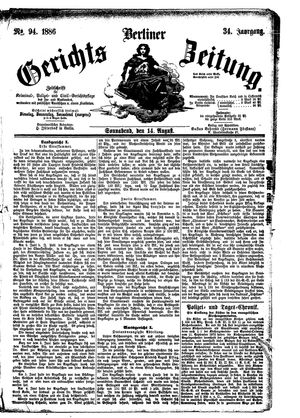 Berliner Gerichts-Zeitung vom 14.08.1886