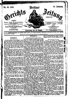 Berliner Gerichts-Zeitung vom 26.08.1886