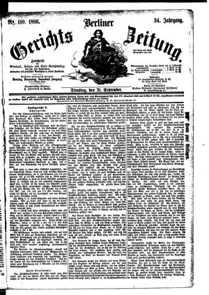 Berliner Gerichts-Zeitung on Sep 21, 1886