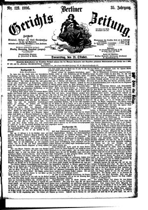 Berliner Gerichts-Zeitung vom 21.10.1886