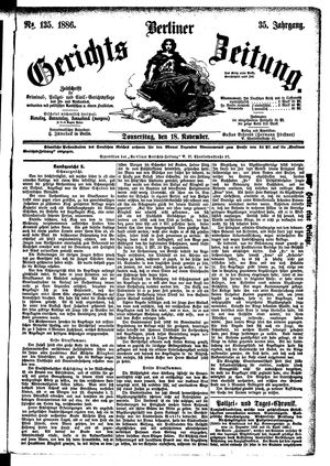 Berliner Gerichts-Zeitung vom 18.11.1886