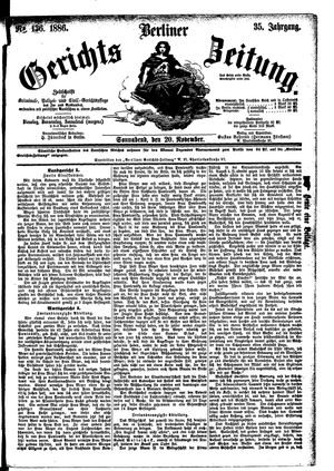 Berliner Gerichts-Zeitung vom 20.11.1886
