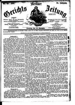 Berliner Gerichts-Zeitung vom 23.11.1886