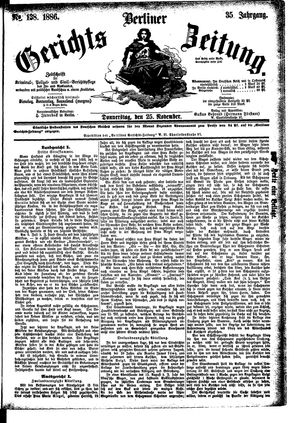 Berliner Gerichts-Zeitung vom 25.11.1886