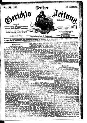 Berliner Gerichts-Zeitung vom 18.12.1886