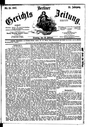 Berliner Gerichts-Zeitung on Feb 22, 1887