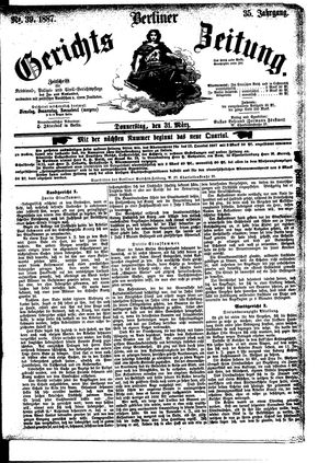 Berliner Gerichts-Zeitung vom 31.03.1887