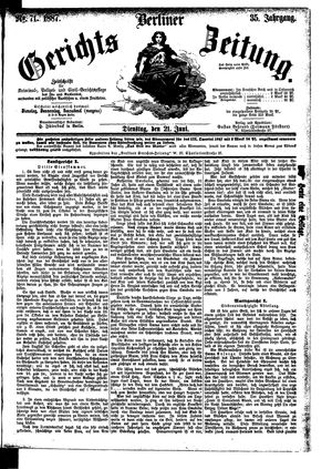 Berliner Gerichts-Zeitung on Jun 21, 1887