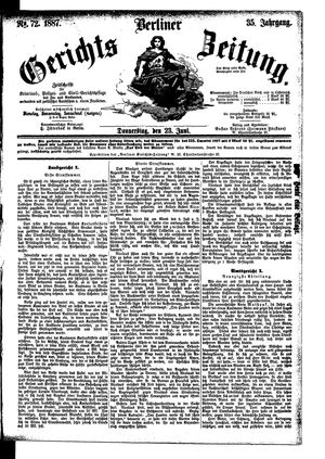 Berliner Gerichts-Zeitung vom 23.06.1887