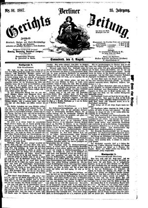 Berliner Gerichts-Zeitung vom 06.08.1887