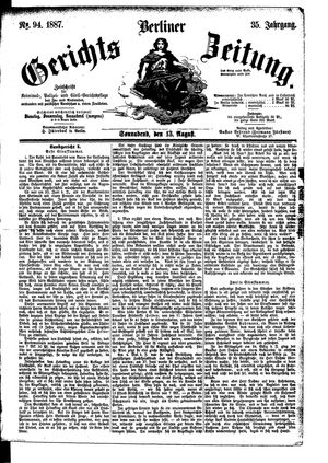 Berliner Gerichts-Zeitung vom 13.08.1887