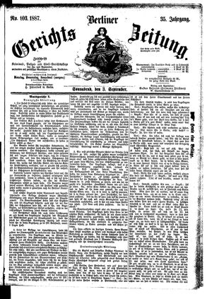 Berliner Gerichts-Zeitung vom 03.09.1887