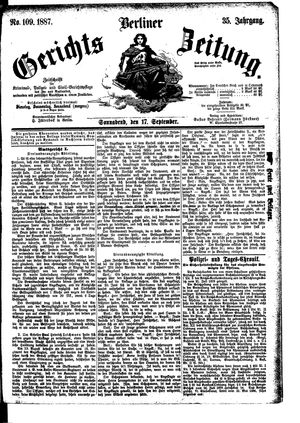 Berliner Gerichts-Zeitung vom 17.09.1887
