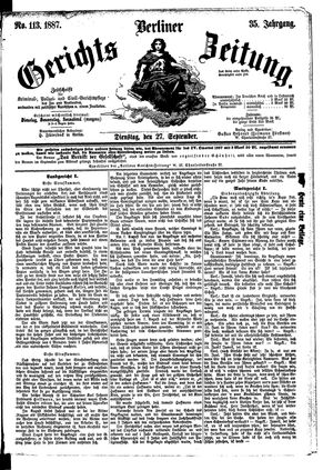 Berliner Gerichts-Zeitung on Sep 27, 1887