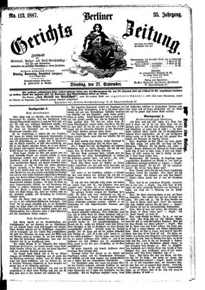 Berliner Gerichts-Zeitung vom 27.09.1887