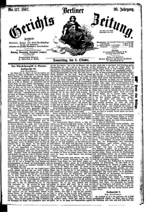 Berliner Gerichts-Zeitung on Oct 6, 1887